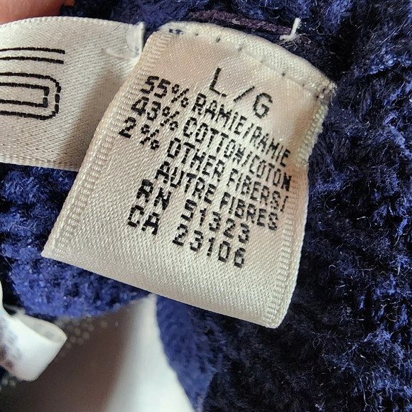 Vintage Chaus Embroidered Preppy  Cardigan Paisley Plaid Cotton Navy Size Large - Picture 3 of 14